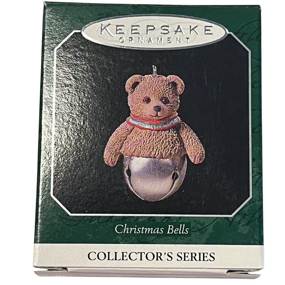 Hallmark Keepsake 1998 Christmas Bells Series 4 Miniature Bear Bell‎ Ornament